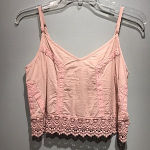 blush pink lace tank top